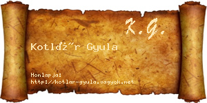 Kotlár Gyula névjegykártya